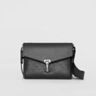 Burberry Burberry Small Perforated Logo Leather Crossbody Bag, Black