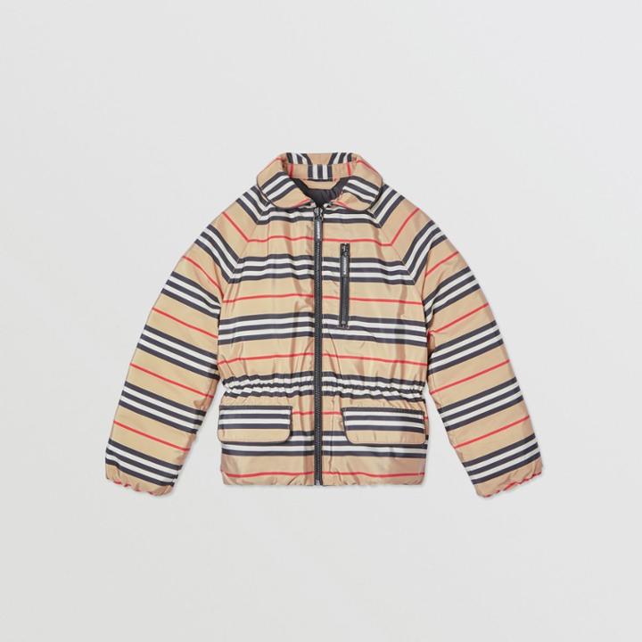 Burberry Burberry Childrens Icon Stripe Down-filled Jacket, Size: 14y, Beige