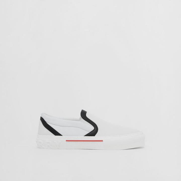 Burberry Burberry Logo Detail Leather Sneakers, Size: 39