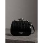 Burberry Burberry Small Alligator Metal Frame Clutch Bag