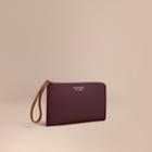 Burberry Burberry Two-tone Trench Leather Travel Wallet, Purple