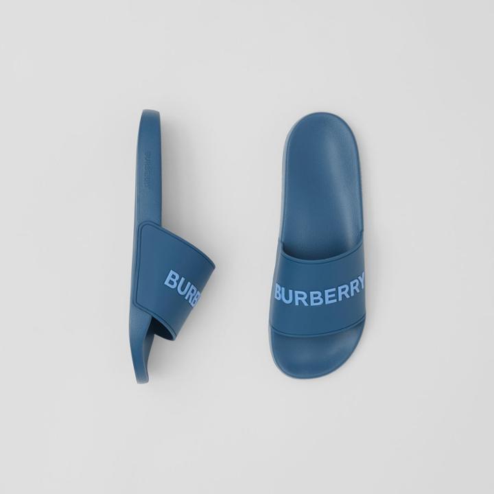 Burberry Burberry Embossed Logo Slides, Size: 45