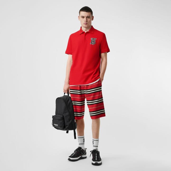 Burberry Burberry Monogram Motif Cotton Piqu Polo Shirt, Red