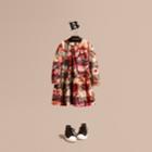 Burberry Burberry Peony Rose Print Check Cotton Dress, Size: 6y, Pink