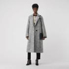Burberry Burberry Laminated Cashmere Wool Blend A-line Coat, Size: 00, Grey