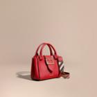 Burberry Burberry The Small Buckle Tote In Grainy Leather, Red