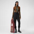 Burberry Burberry Check Stretch Jersey Hooded Top, Brown