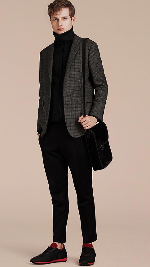 Burberry Slim Fit Check Wool Tailored Jacket
