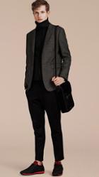 Burberry Slim Fit Check Wool Tailored Jacket