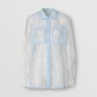 Burberry Burberry Two-tone Chantilly Lace Shirt, Size: 02, Grey