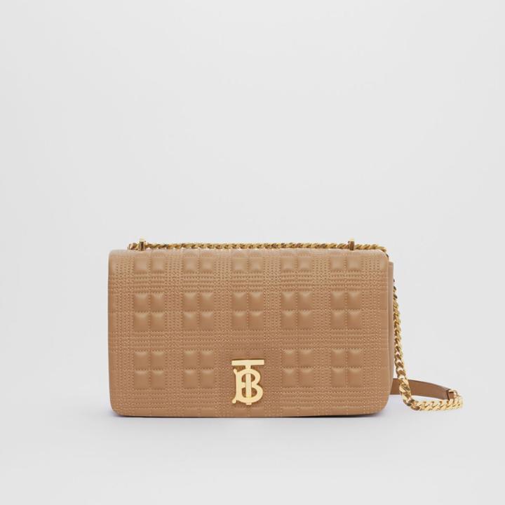 Burberry Burberry Medium Quilted Check Lambskin Lola Bag, Brown