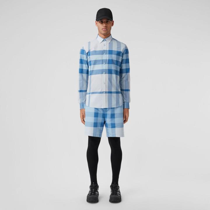 Burberry Burberry Check Stretch Cotton Poplin Shirt, Size: Xl