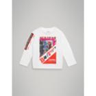 Burberry Burberry Archive Advert Print Cotton Top, Size: 2y, White