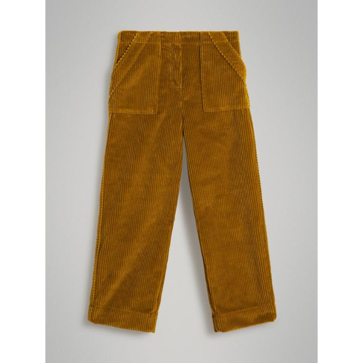 Burberry Burberry Corduroy Wide-leg Trousers, Size: 14y, Yellow