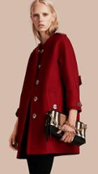 Burberry Technical Wool Cashmere Collarless Coat