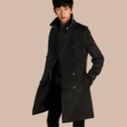 Burberry Burberry Cashmere Trench Coat, Size: 36, Black