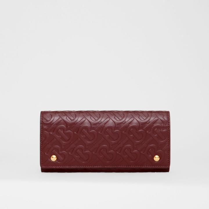 Burberry Burberry Monogram Leather Continental Wallet, Red