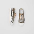 Burberry Burberry Logo Print Vintage Check Cotton Sneakers, Size: 41.5, Beige