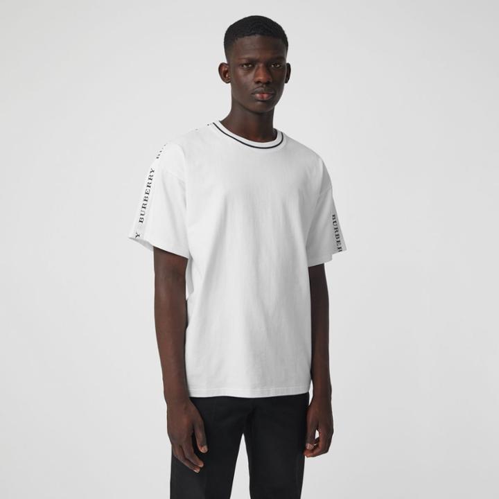 Burberry Burberry Tape Detail Cotton T-shirt, Size: Xxl, White