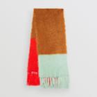 Burberry Burberry Colour Block Chunky Knit Mohair Silk Scarf, Grey