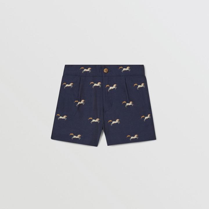 Burberry Burberry Childrens Unicorn Wool Silk Jacquard Shorts, Size: 10y