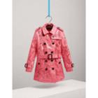 Burberry Burberry Laminated Lace Trench Coat, Size: 12y, Pink