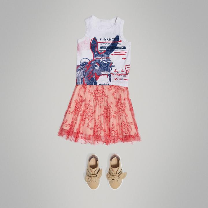Burberry Burberry Pleated Lace Skirt, Size: 4y