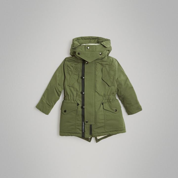Burberry Burberry Detachable Hood Down-filled Parka Coat, Size: 14y, Green