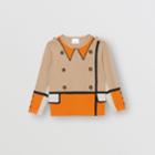 Burberry Burberry Childrens Trompe L'oeil Intarsia Cashmere Sweater, Size: 14y, Beige