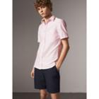 Burberry Burberry Check Detail Short-sleeved Cotton Oxford Shirt, Size: Xxl, Pink