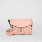 Burberry Burberry Small Perforated Logo Leather Crossbody Bag, Pink