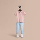 Burberry Burberry Check Placket Polo Shirt, Size: 10y, Pink