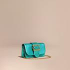 Burberry Burberry The Mini Buckle Bag In Metallic Grainy Leather, Green