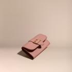 Burberry Burberry Textured Leather Continental Wallet, Pink