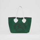 Burberry Burberry The Giant Tote In Archive Logo Cotton, Green