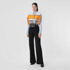 Burberry Burberry Montage Print Silk Shirt, Size: 06, Grey