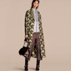 Burberry Castle Print Silk Twill Dressing Gown Coat