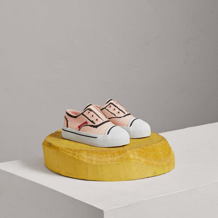 Burberry Burberry Scribble Print Slip-on Sneakers, Size: 7, Pink