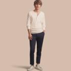 Burberry Burberry Slim Fit Textured Stretch Cotton Trousers, Size: 42, Blue