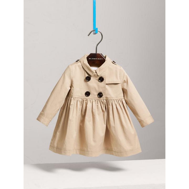 Burberry Burberry Stretch Cotton Trench Dress, Size: 9m, Yellow