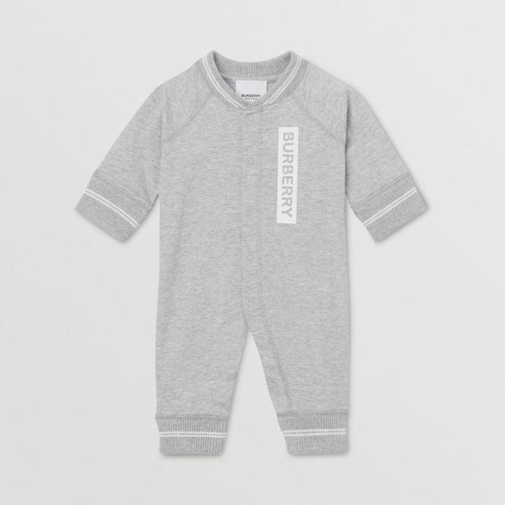 Burberry Burberry Childrens Logo And Deer Motif Cotton Jumpsuit, Size: 6m