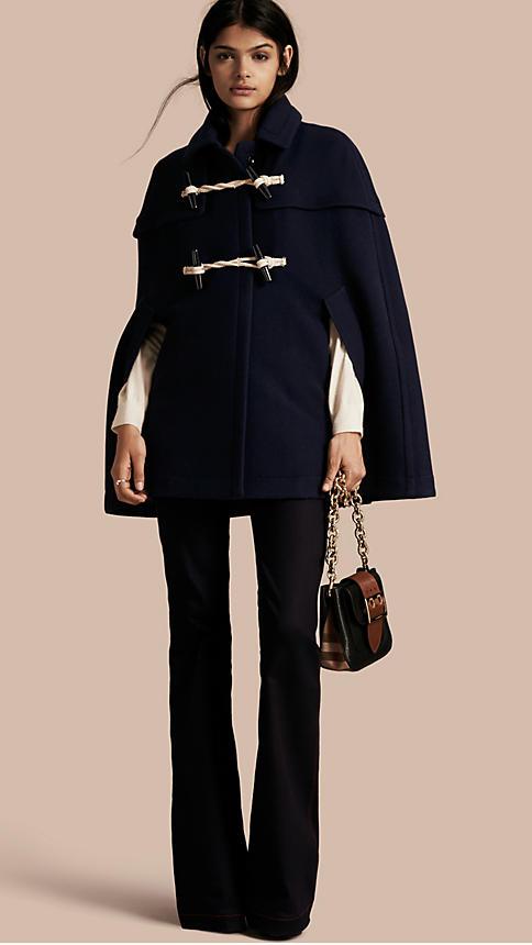 Burberry Wool Cashmere Duffle Cape Coat