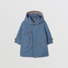 Burberry Burberry Childrens Detachable Hood Cotton Twill Car Coat, Size: 2y, Blue