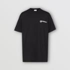 Burberry Burberry Logo Print Cotton Oversized T-shirt, Black
