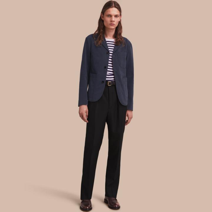 Burberry Burberry Cotton Workwear Jacket, Size: 34r, Blue