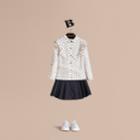 Burberry Burberry Frill Detail Flocked Cotton Shirt, Size: 8y, White