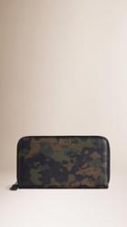 Burberry Camouflage Print Leather Wallet