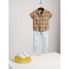 Burberry Burberry Short-sleeve Piped Check Cotton Shirt, Size: 6y