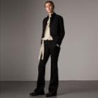 Burberry Burberry Wide-leg Wool Tailored Trousers, Size: 04, Black