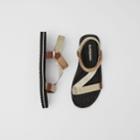 Burberry Burberry Logo Jacquard Sandals, Size: 44, Beige